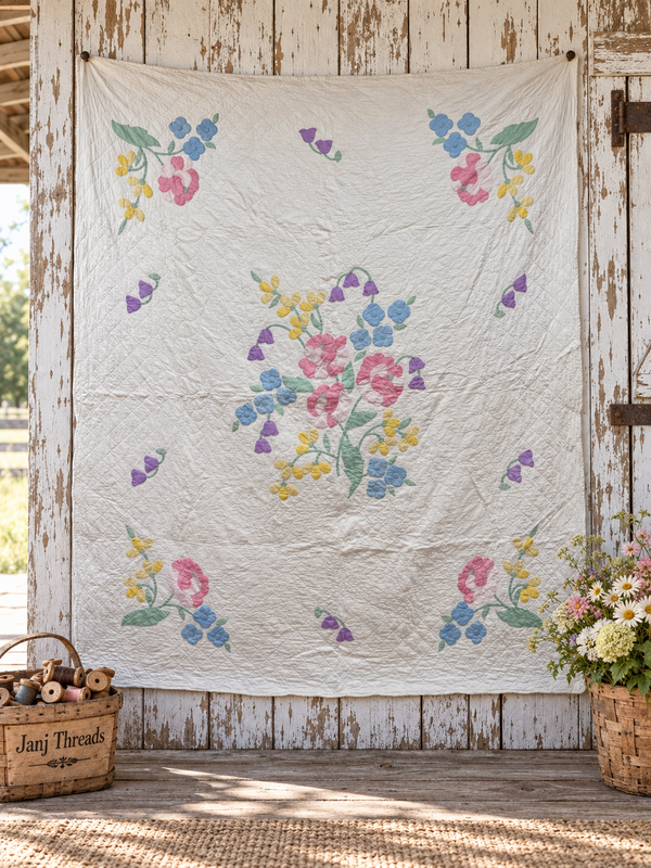 **SOLD  Vintage Quilt Autumn Bouquet Kit Quilt SOLD**