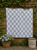 Vintage Blue and White Snowball Quilt