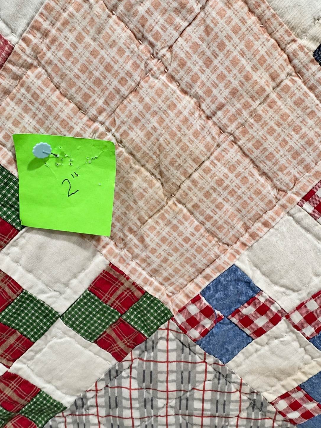 Vintage Quilt Nine Patch on Point