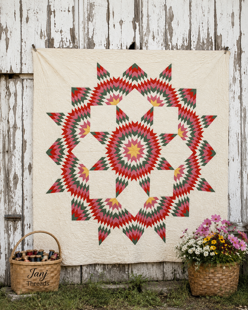 Vintage Quilt Broken Star