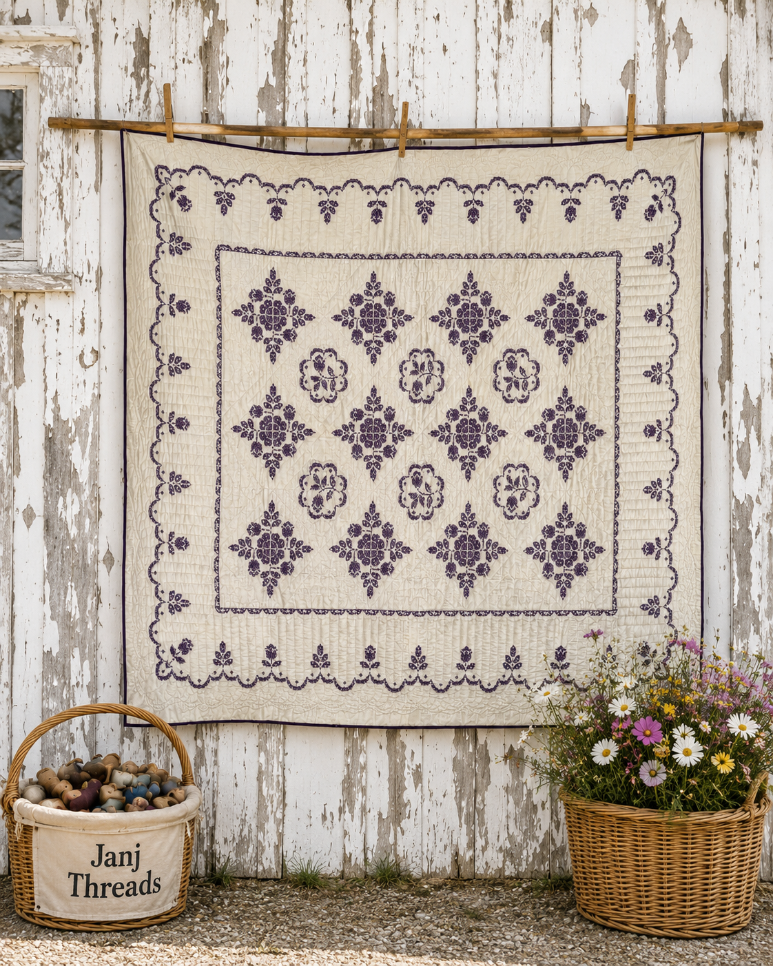 Vintage Quilt Spanish Rose Cross Stitch Kit