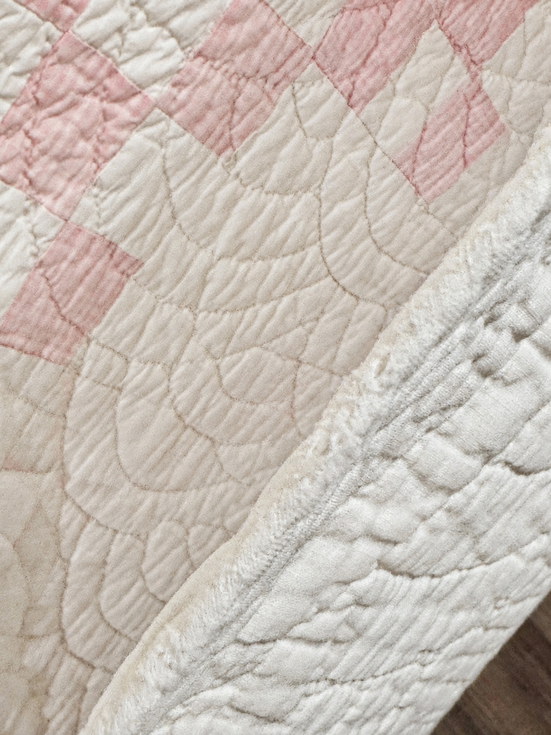 **SOLD Antique Quilt Pink Irish Chain SOLD**