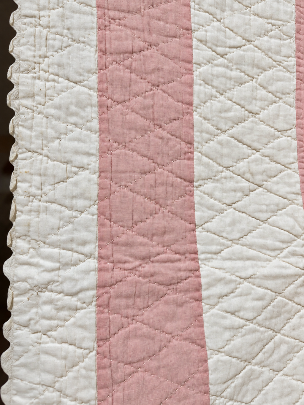 Vintage Quilt Pink Applique Basket