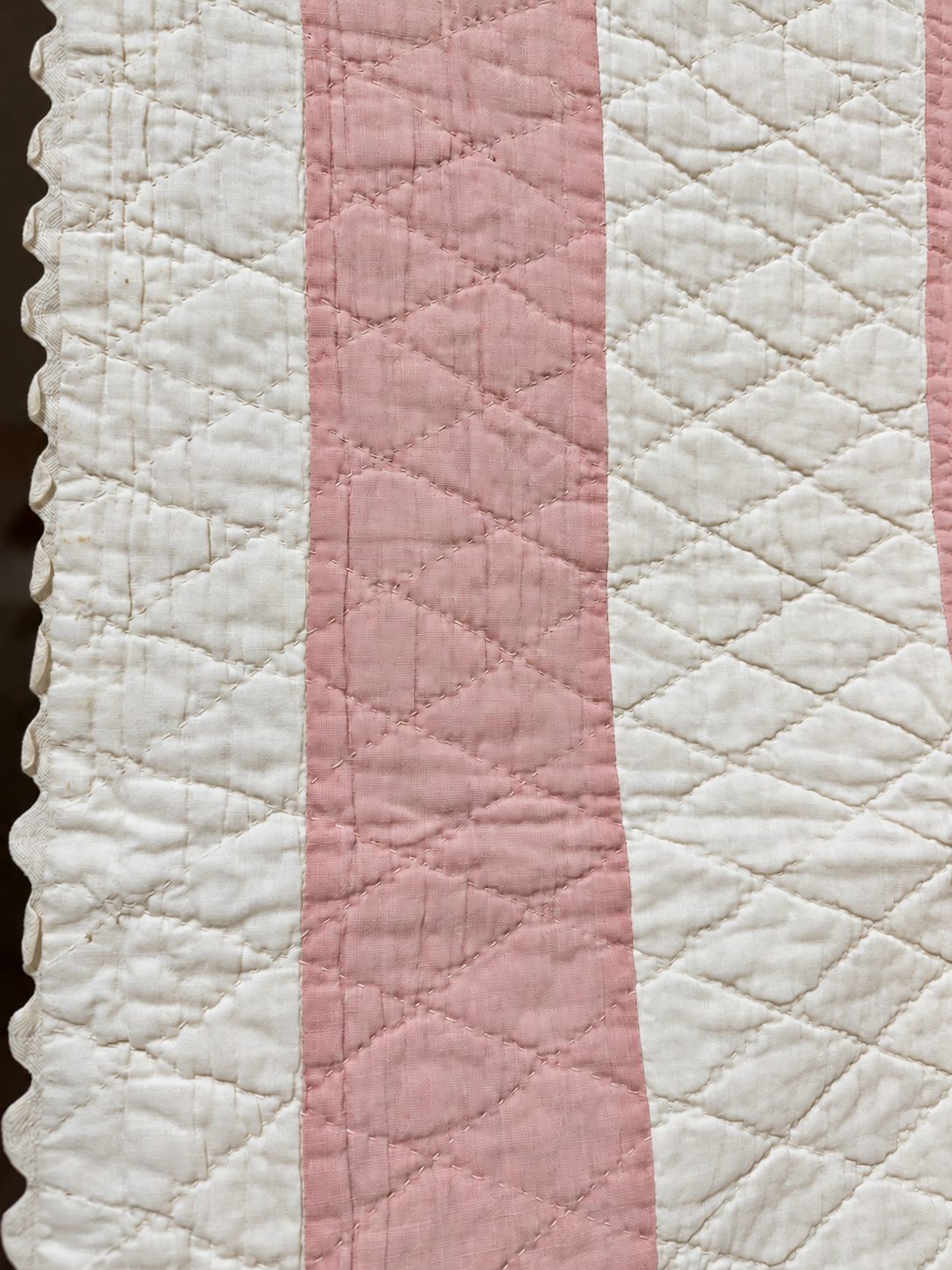 Vintage Quilt Pink Applique Basket