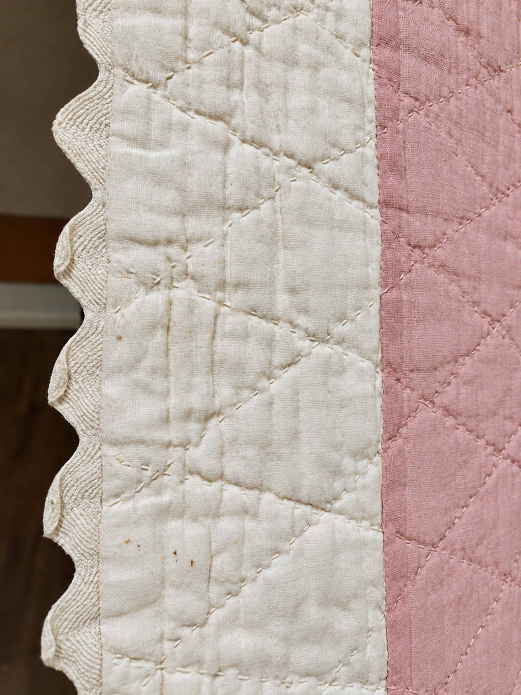 Vintage Quilt Pink Applique Basket