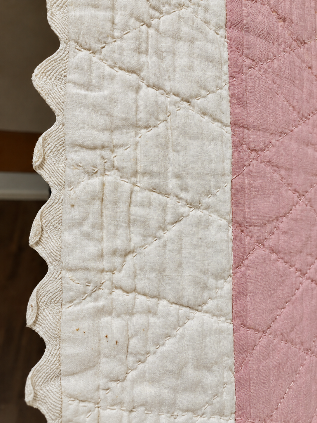 Vintage Quilt Pink Applique Basket