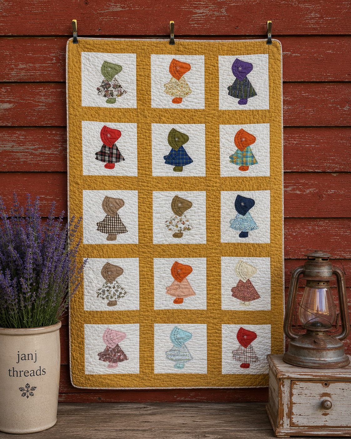 Golden Sunbonnet Sue Quilt **SOLD**
