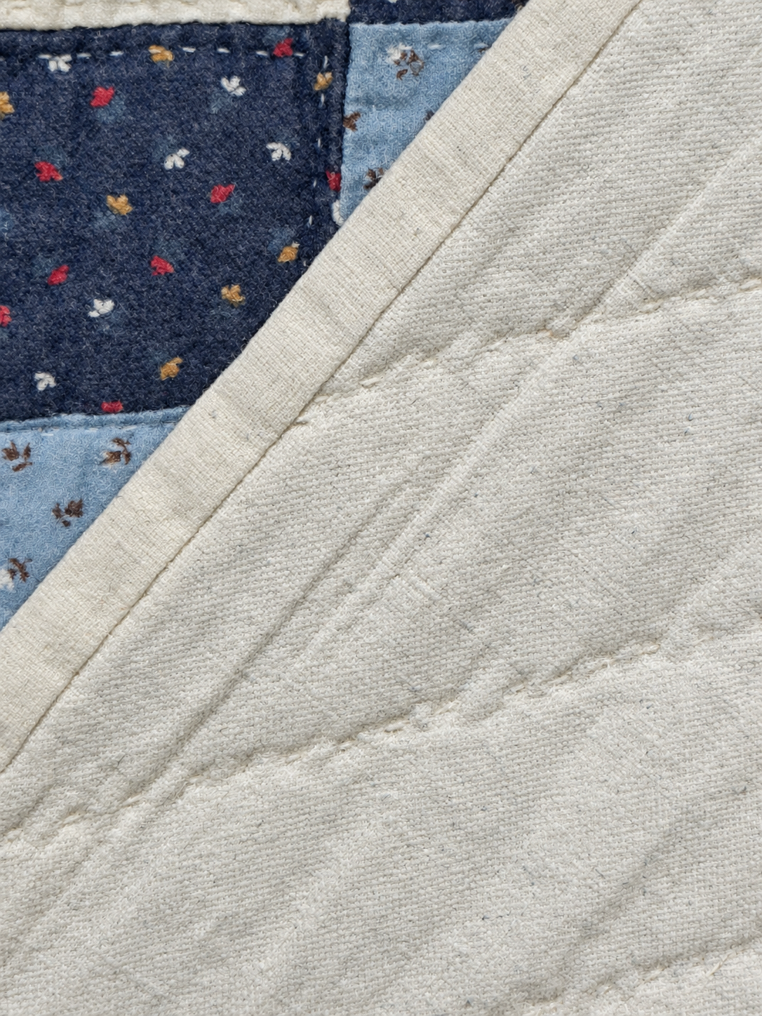 **SOLD Antique Quilt Blue Calico Double Irish Chain SOLD**