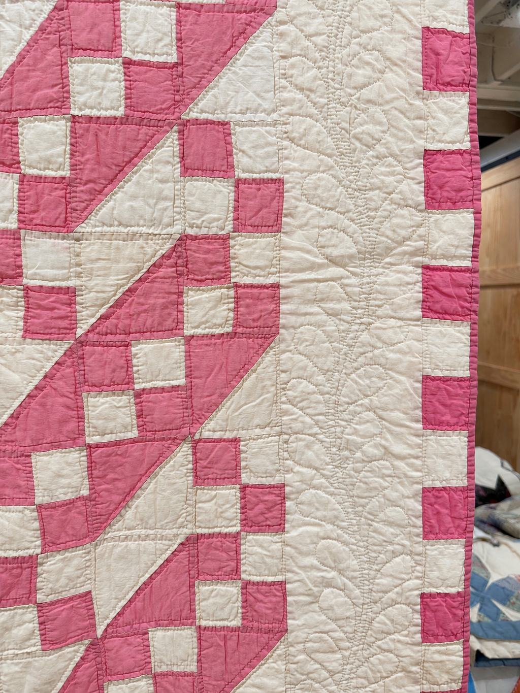 **SOLD Vintage Quilt Pink Jacob's Ladder SOLD**