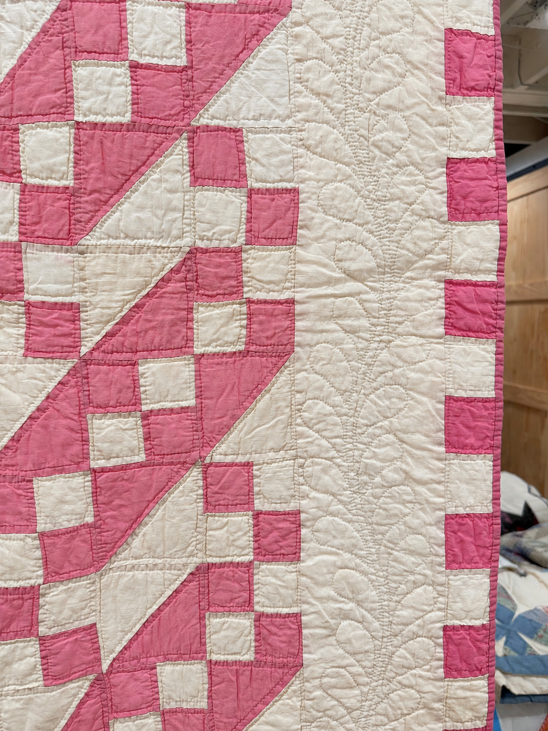 **SOLD Vintage Quilt Pink Jacob's Ladder SOLD**