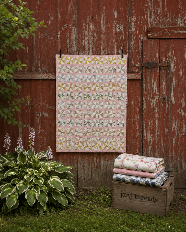 Vintage Feed Sack Pinwheel Crib Quilt