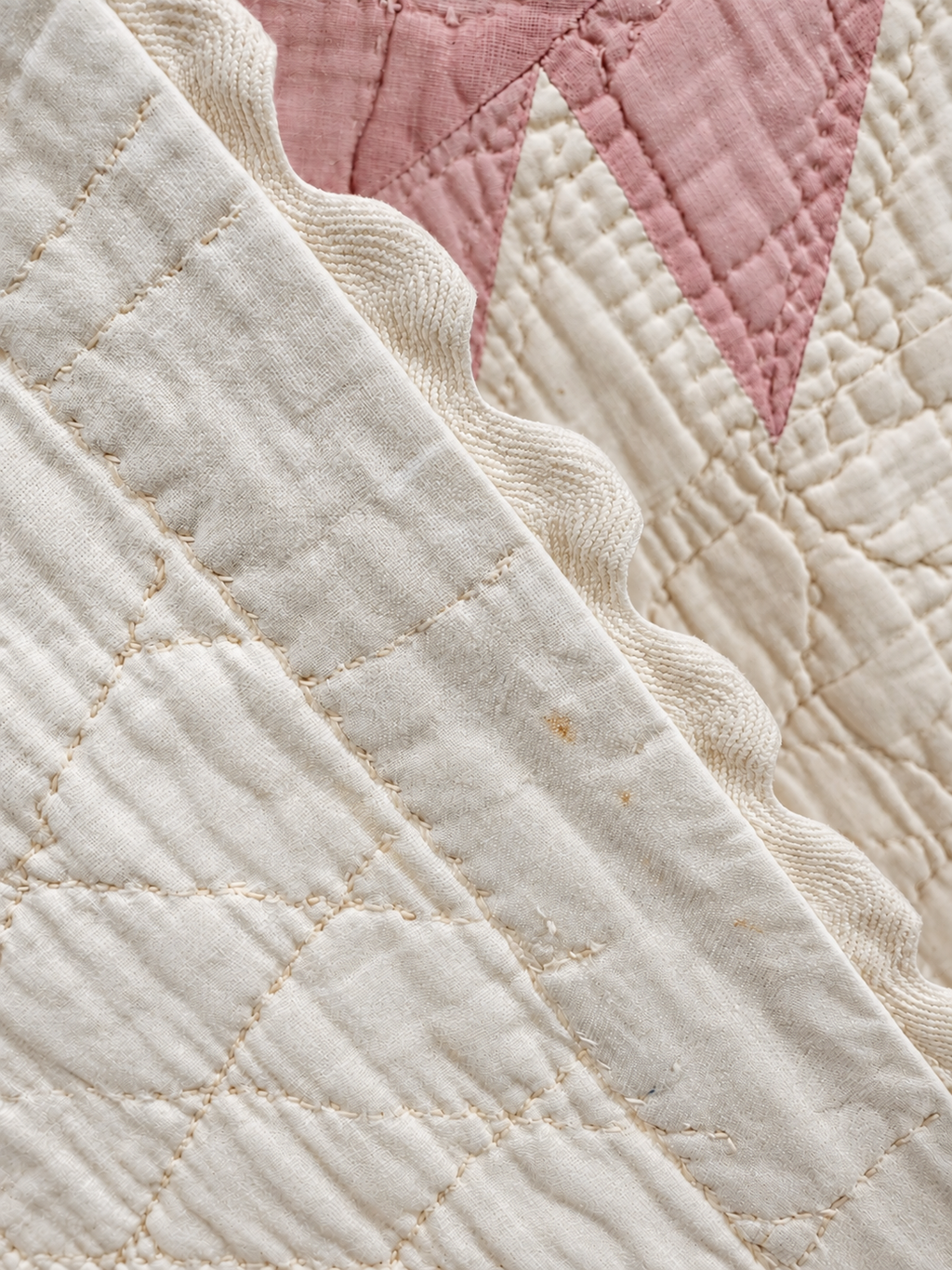 Vintage Quilt Pink Applique Basket