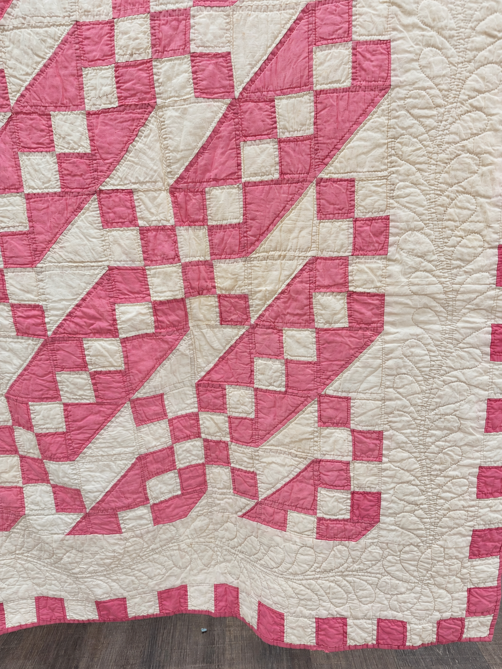 **SOLD Vintage Quilt Pink Jacob's Ladder SOLD**