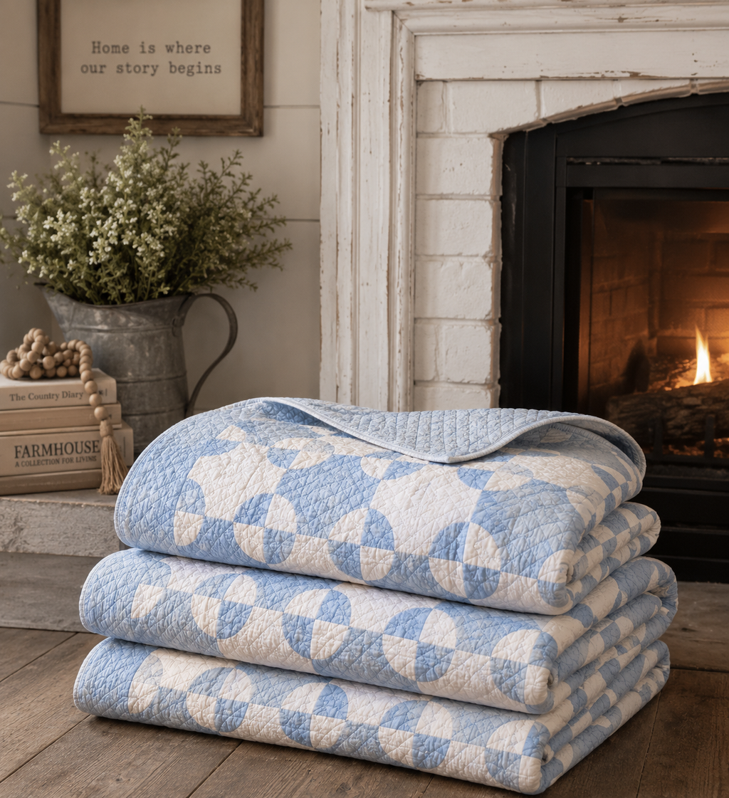 **SOLD** Vintage Old Mill Wheel Quilt **SOLD**