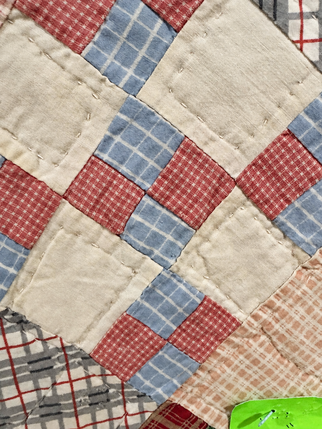 Vintage Quilt Nine Patch on Point