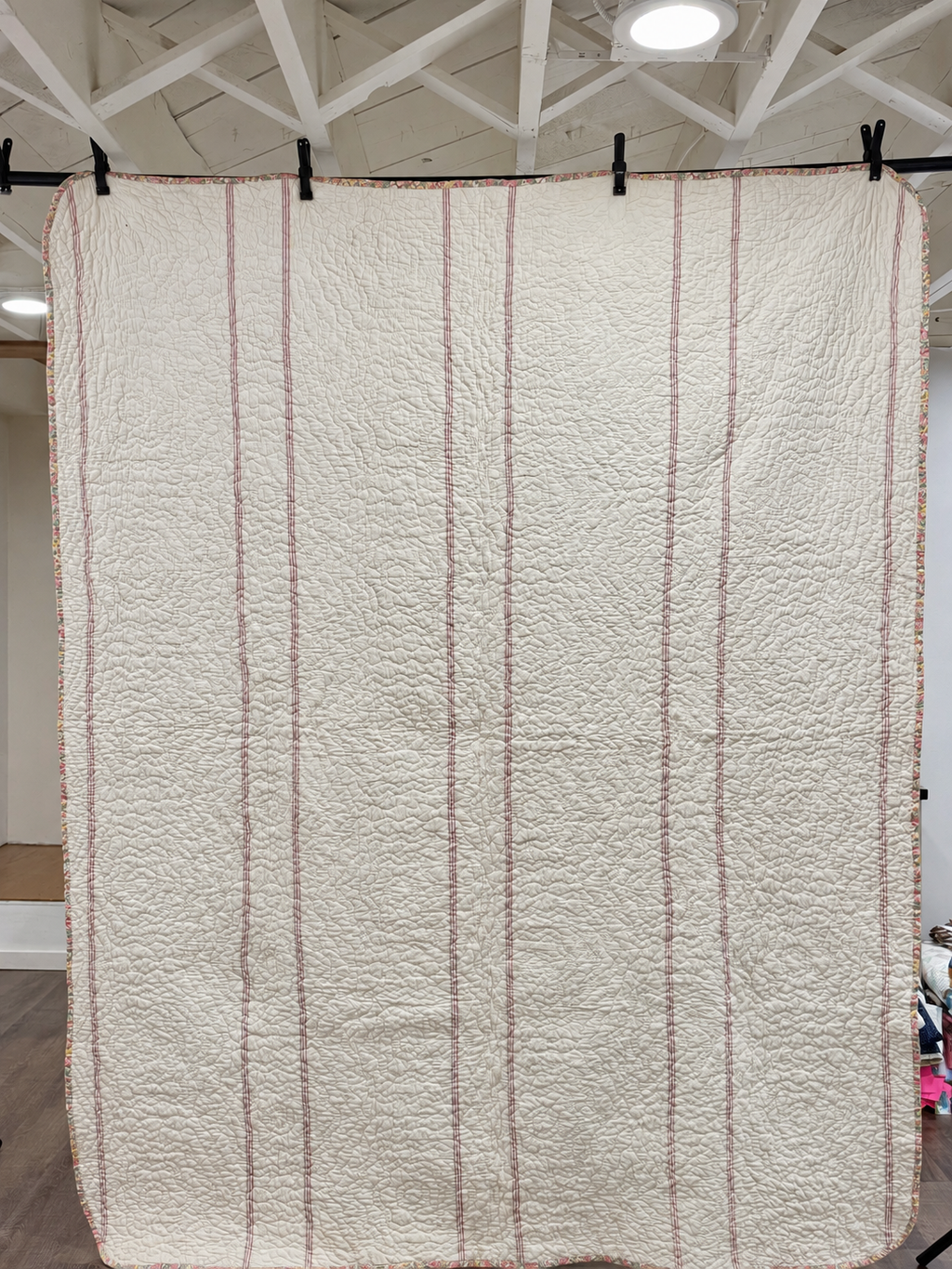 **SOLD Vintage Quilt Grandmother's Flower Garden with Green Lattice SOLD**