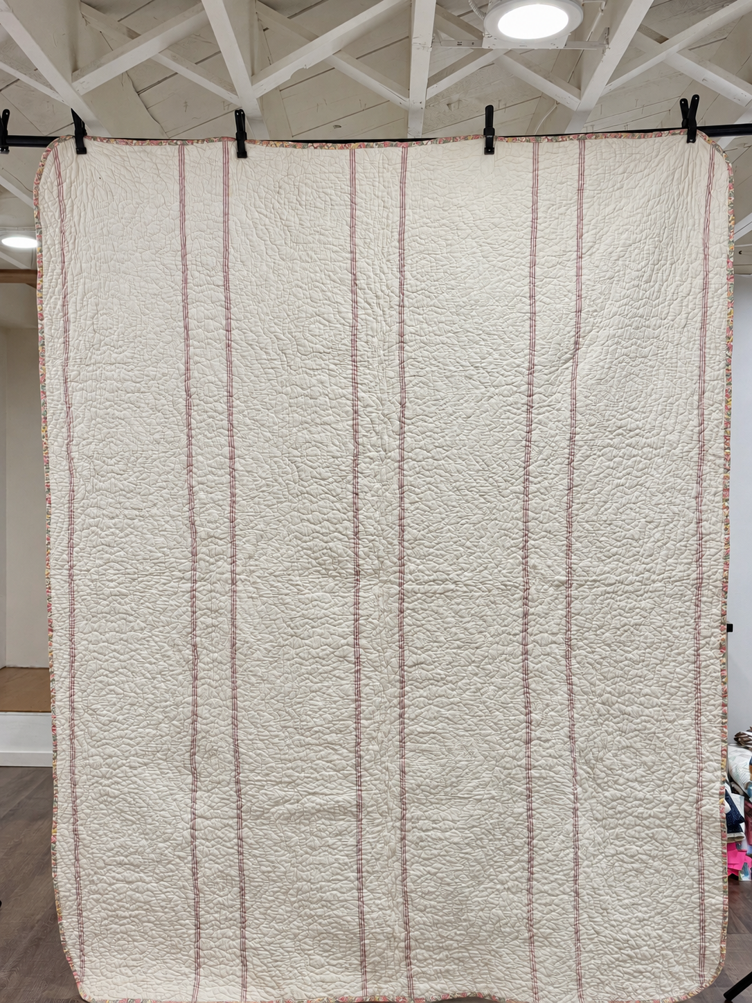 **SOLD Vintage Quilt Grandmother's Flower Garden with Green Lattice SOLD**