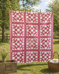 **SOLD Vintage Pink Old Maid's Puzzle Quilt SOLD**
