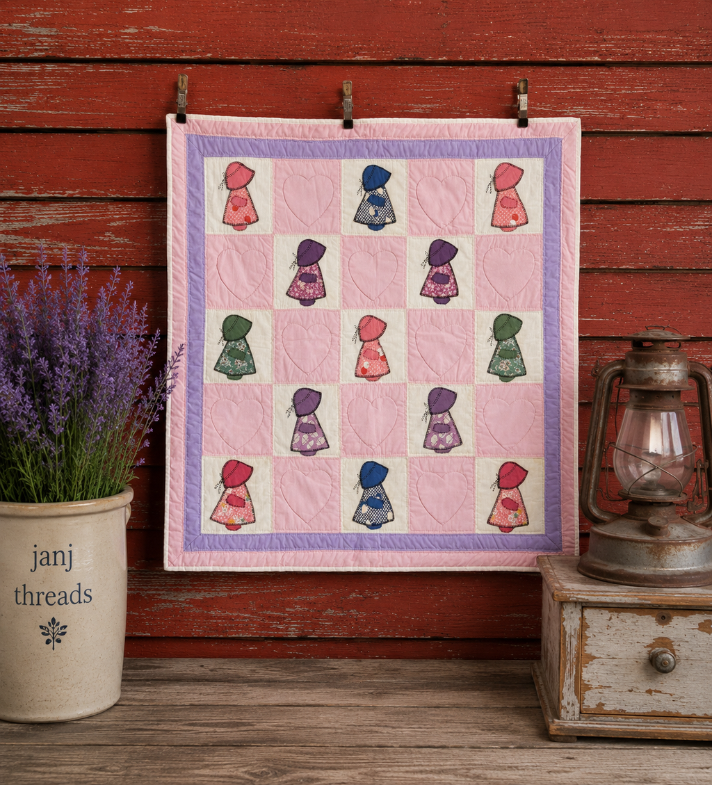 Pink Sunbonnet Sue Baby Quilt **SOLD**