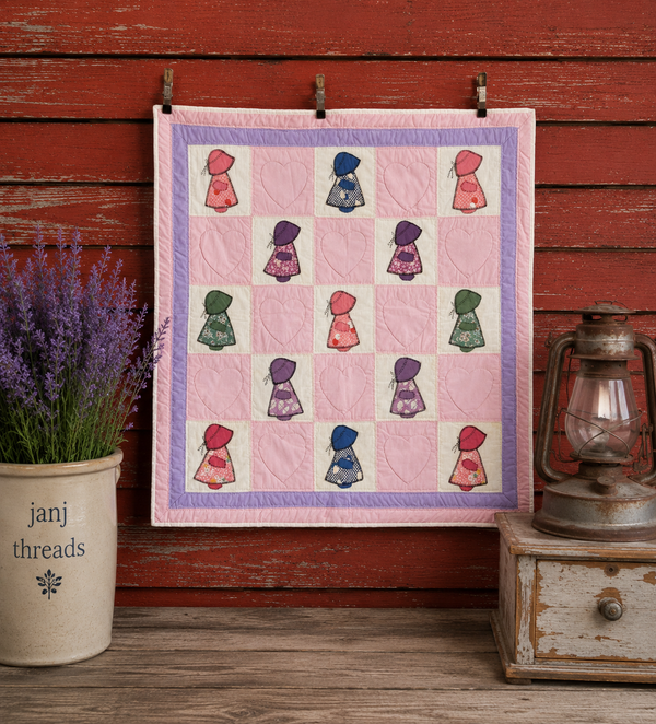 Pink Sunbonnet Sue Baby Quilt **SOLD**