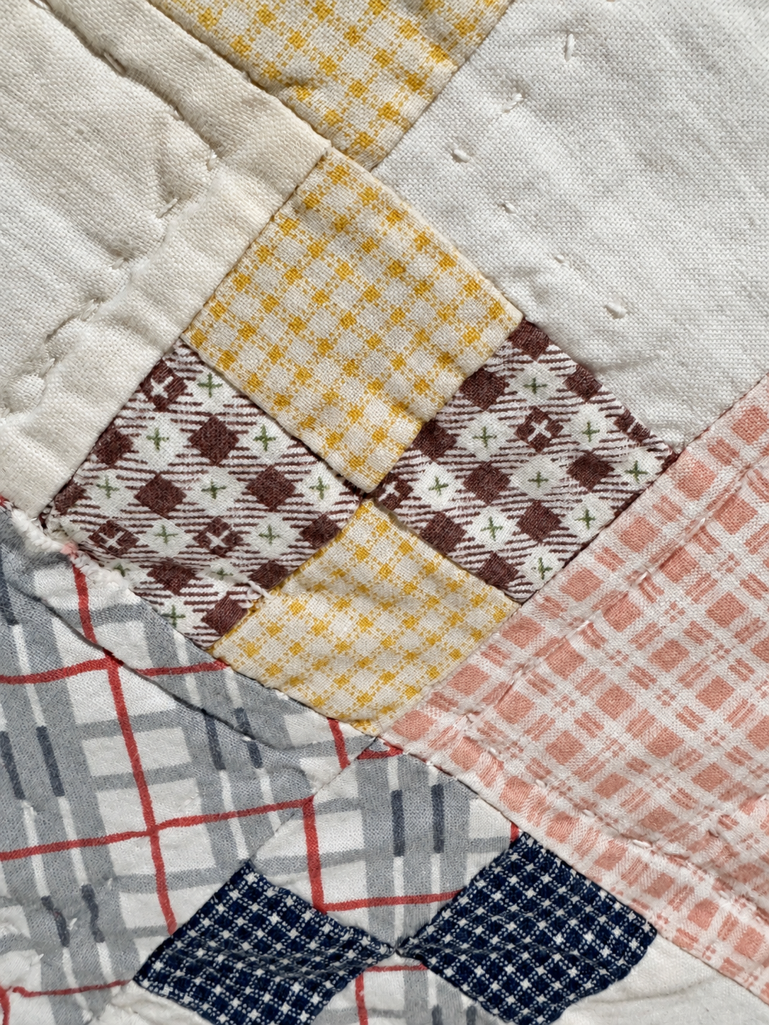 Vintage Quilt Nine Patch on Point