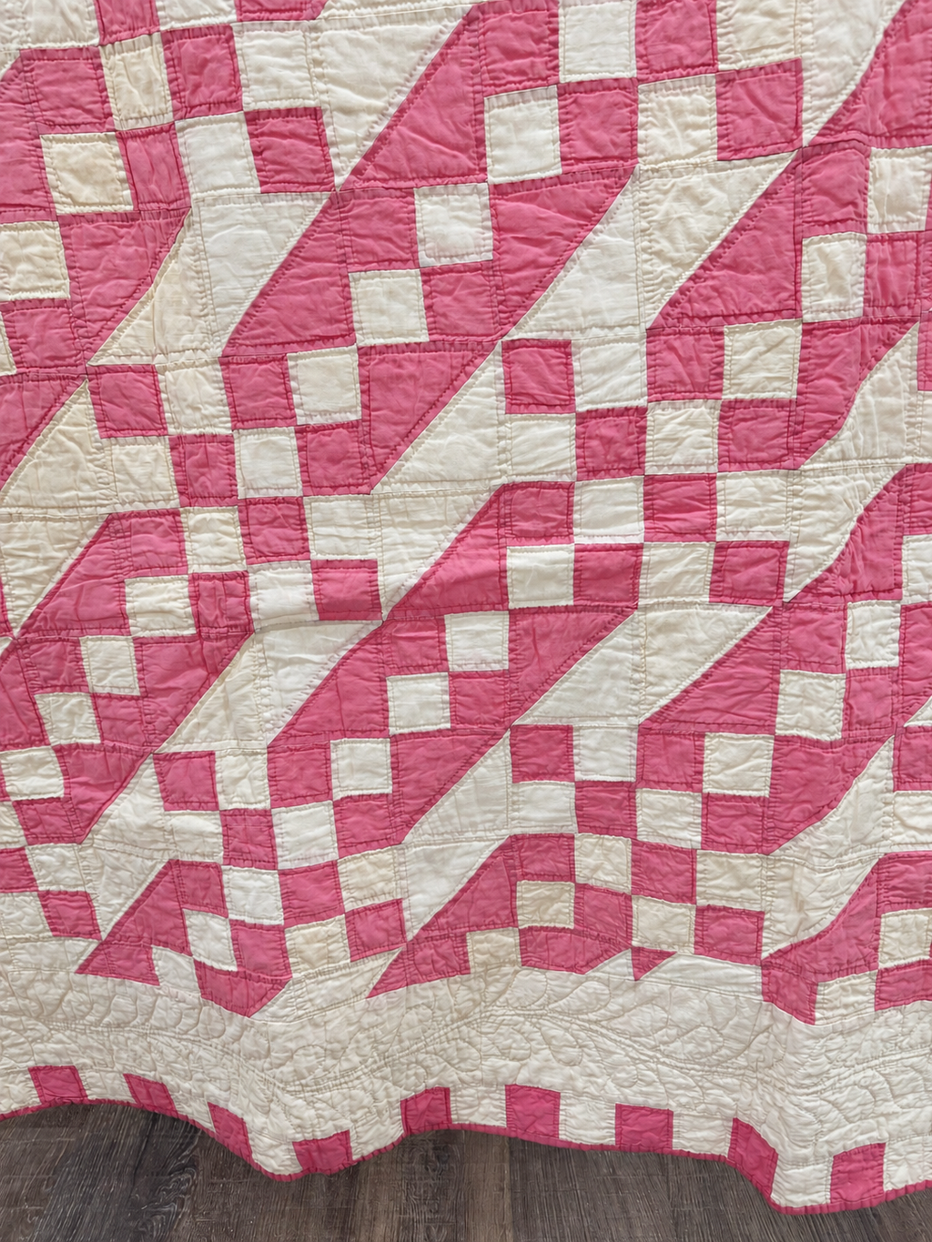 **SOLD Vintage Quilt Pink Jacob's Ladder SOLD**
