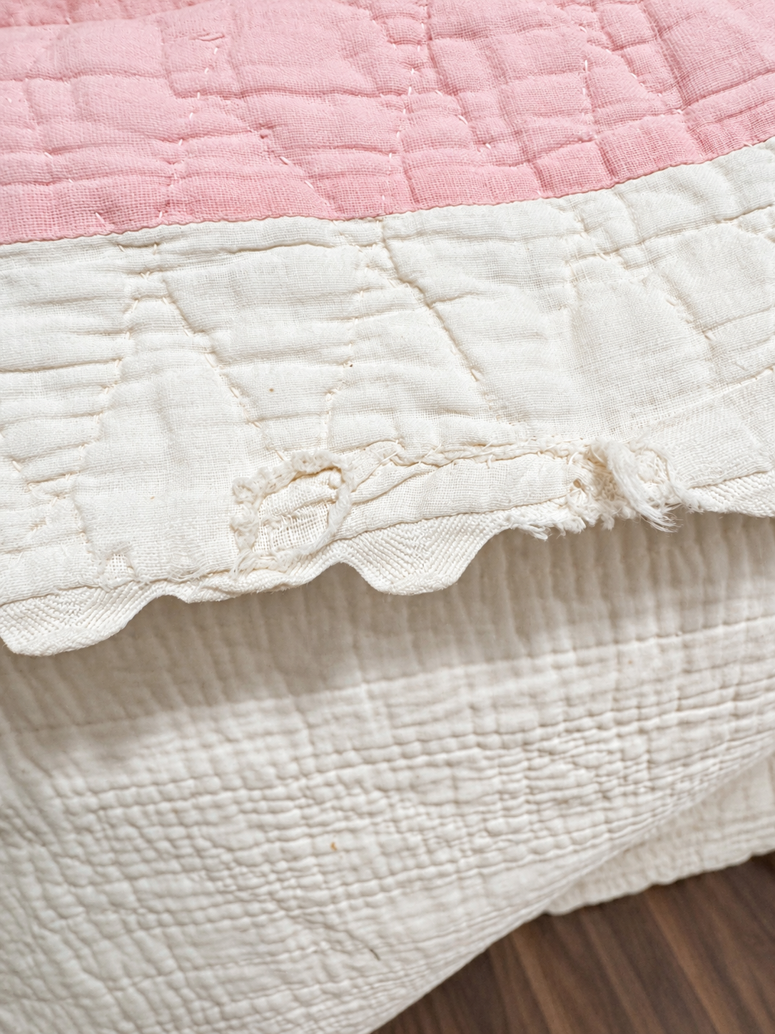 Vintage Quilt Pink Applique Basket