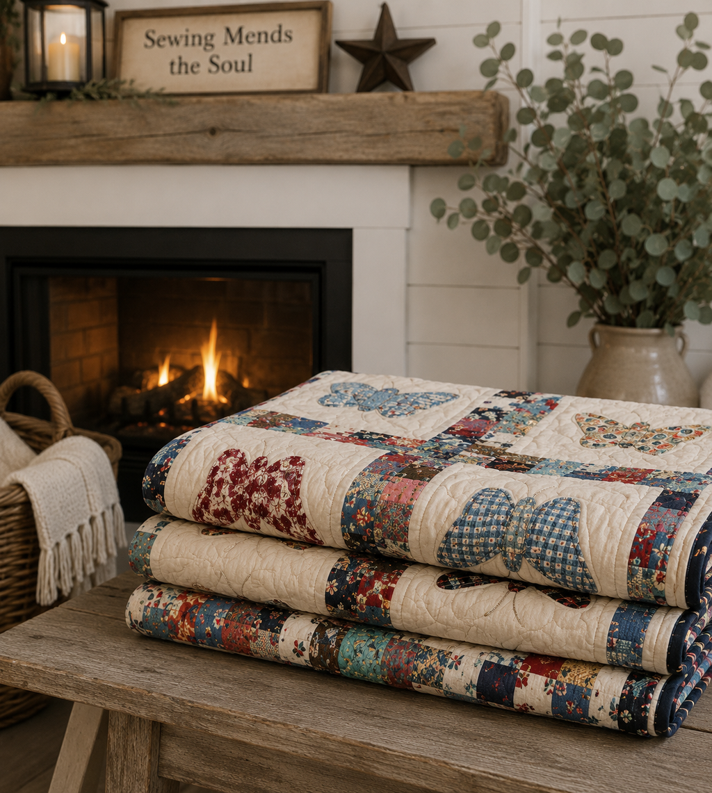 **SOLD** Vintage Quilt Feed Sack Butterfly ** SOLD**