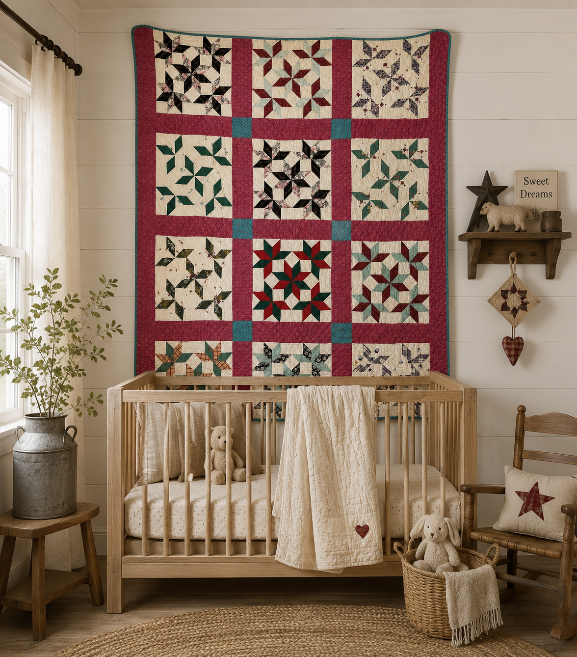 Vintage Quilt Friendship Star Variation