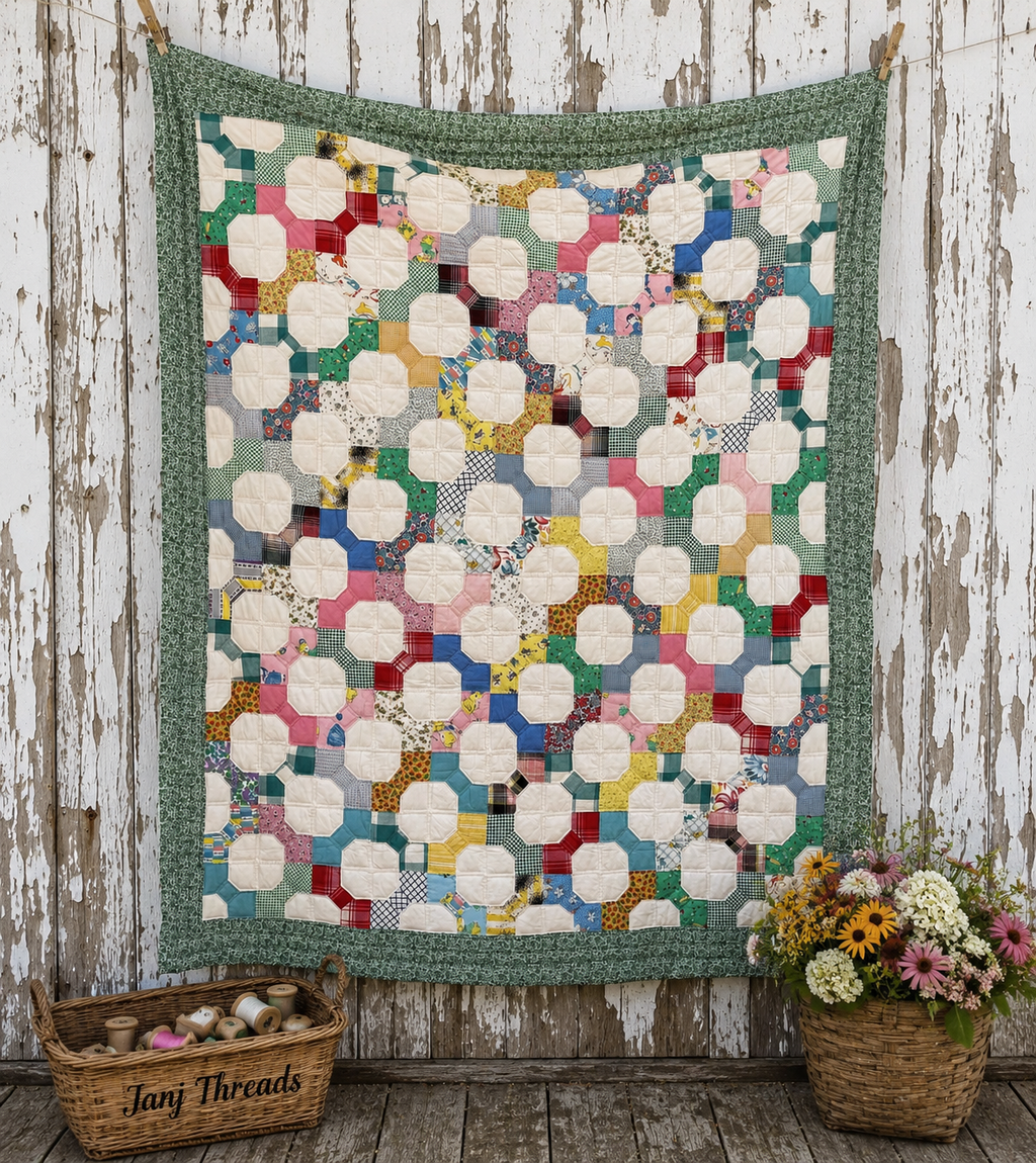 Vintage Bowtie Quilt 3D Variation Quilt