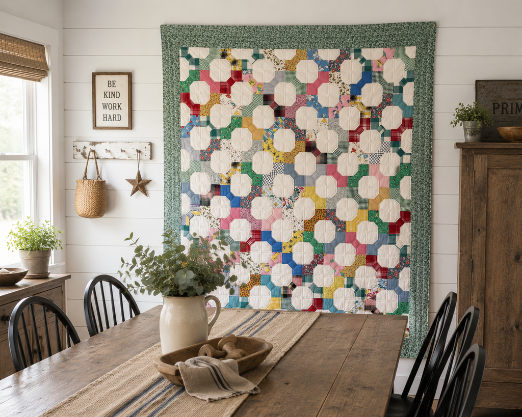 Vintage Bowtie Quilt 3D Variation Quilt