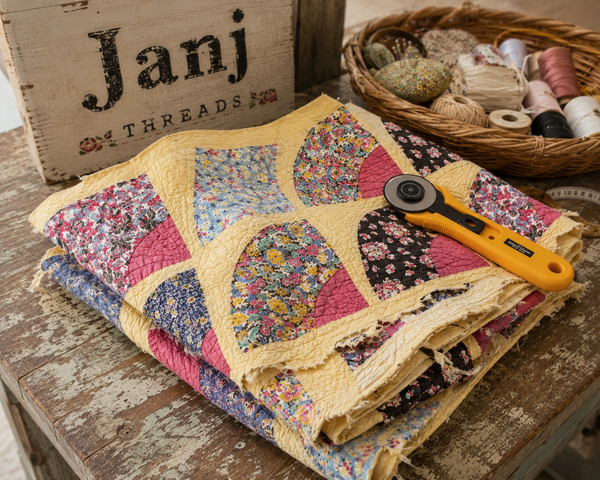 Vintage Cutter Quilt Grandmother's Fan