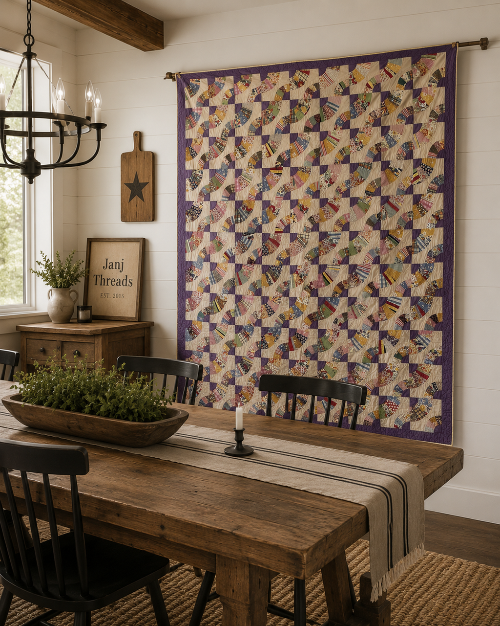 Vintage Quilt Grandmother's Fan Variation