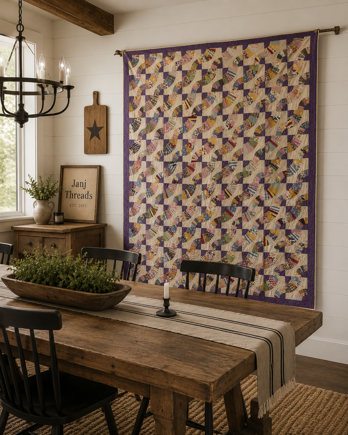 Vintage Quilt Grandmother's Fan Variation