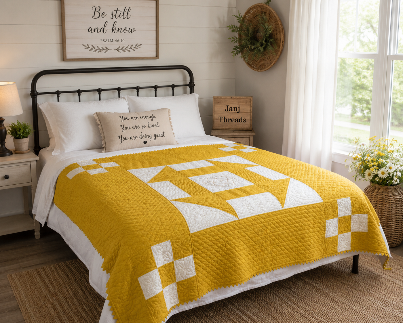 Vintage Shoo Fly Medallion Quilt