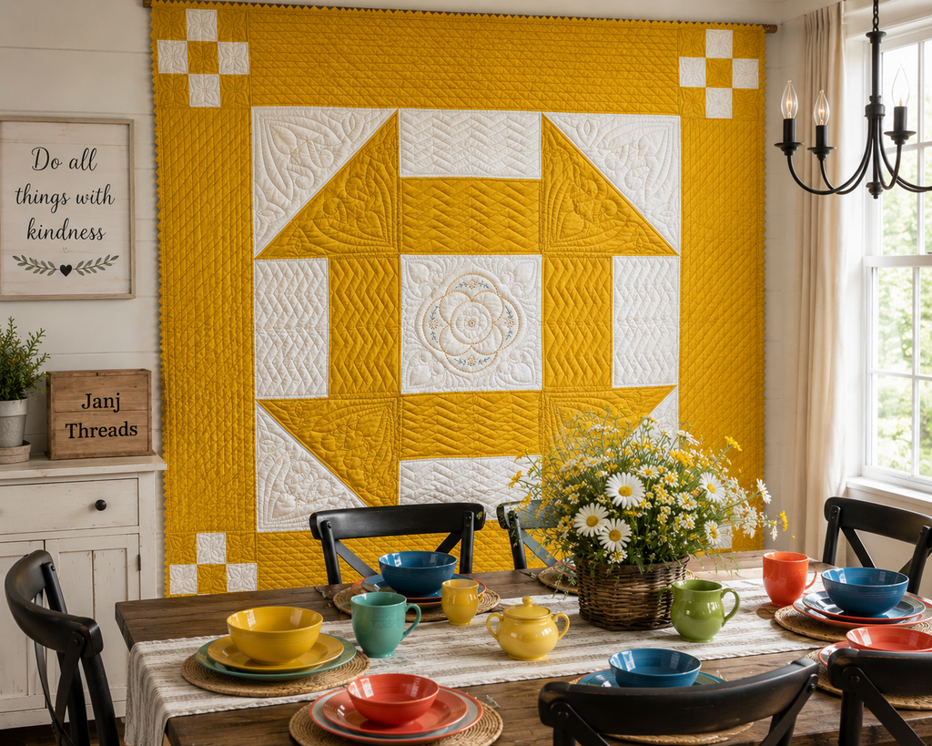 Vintage Shoo Fly Medallion Quilt