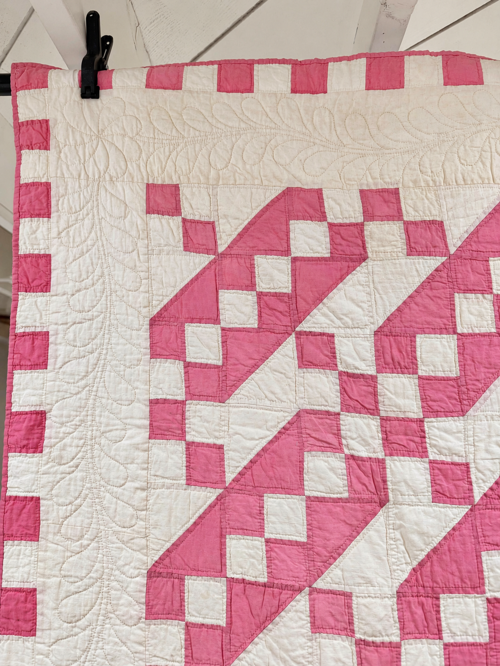 **SOLD Vintage Quilt Pink Jacob's Ladder SOLD**