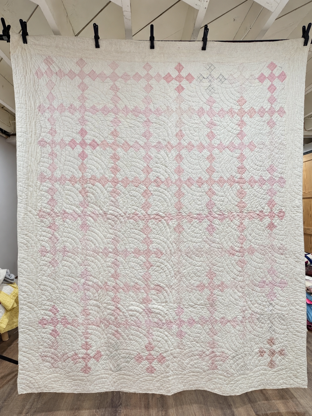 **SOLD Antique Quilt Pink Irish Chain SOLD**