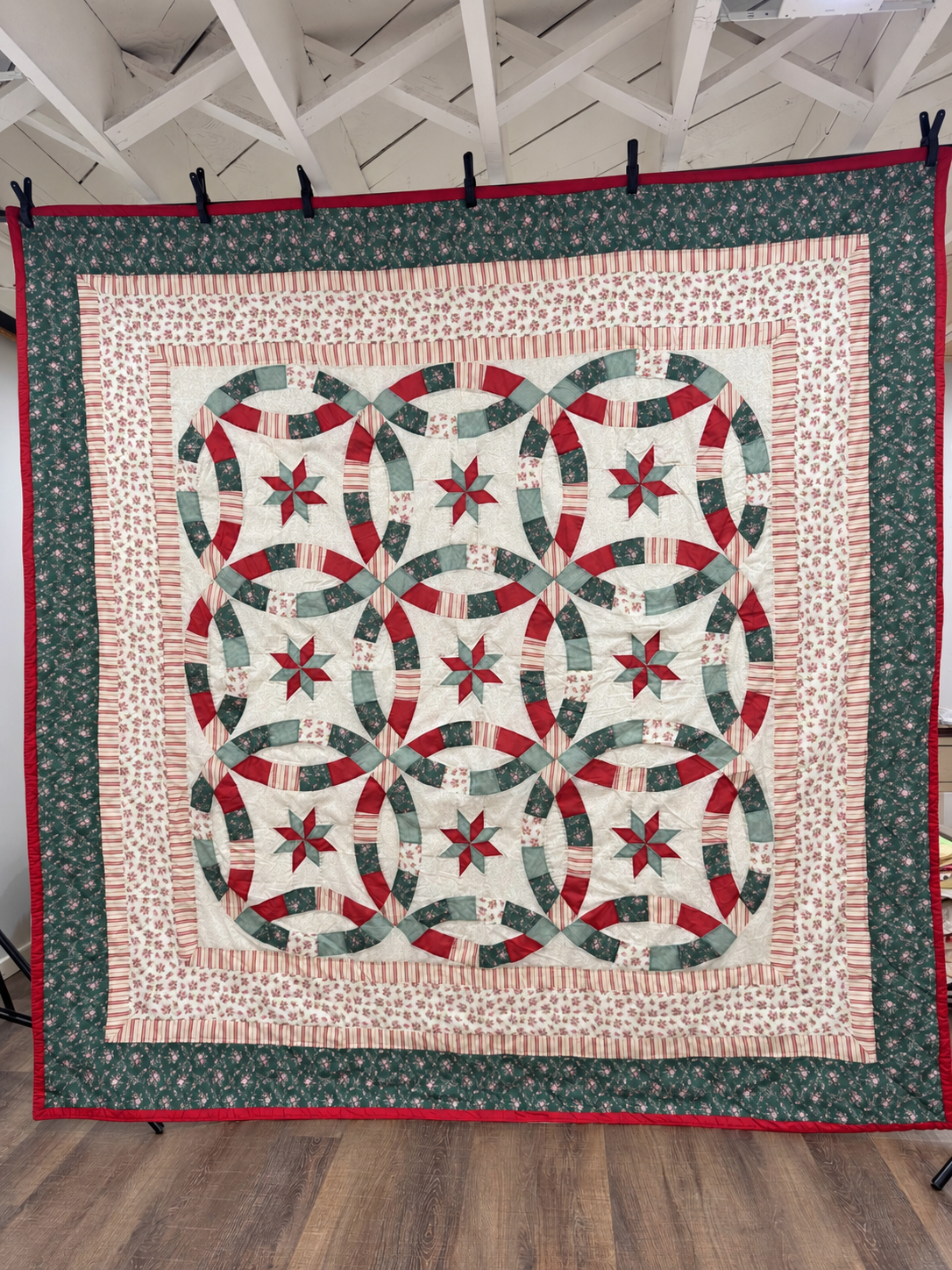 ** SOLD Vintage Quilt Star Centered Double Wedding Ring SOLD**