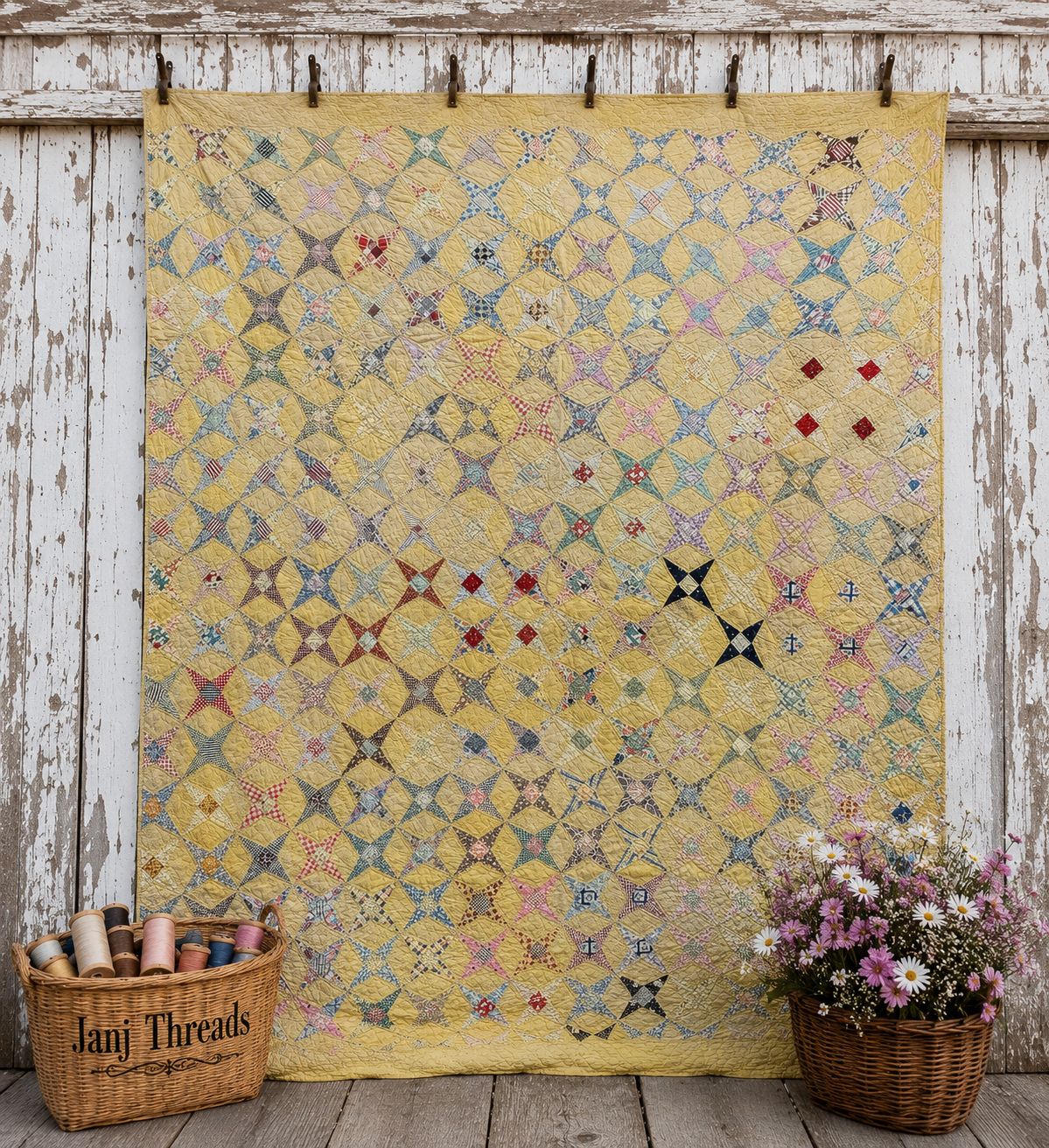 Vintage Quilt Star and Diamond