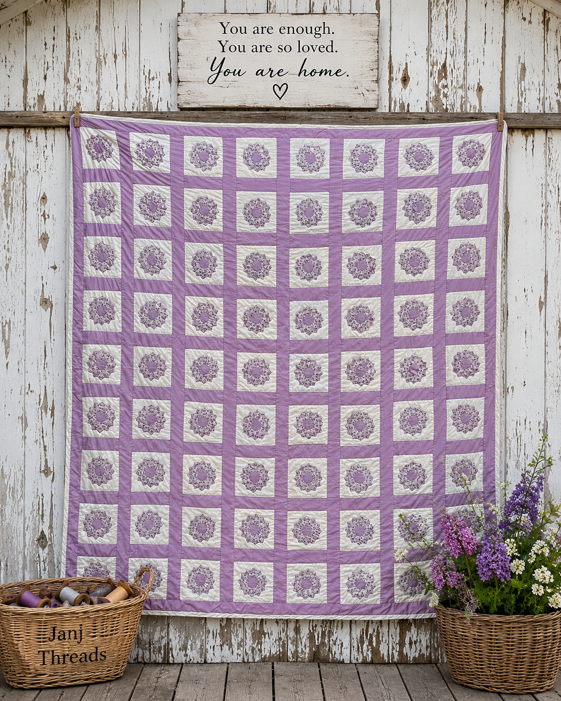 Vintage 12 Point Dresden Plate Quilt