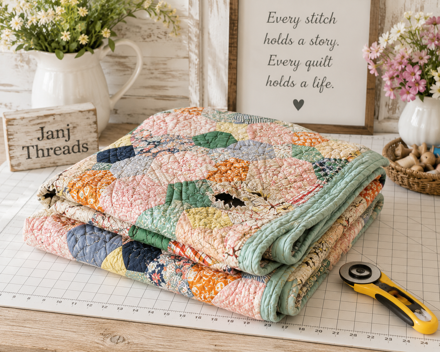 Vintage Kansas City Star Flower Garden Quilt