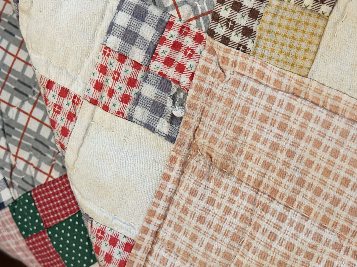 Vintage Quilt Nine Patch on Point