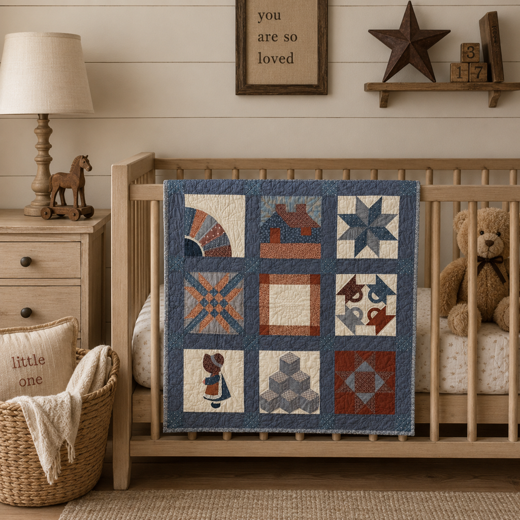 Vintage Sampler Baby Quilt