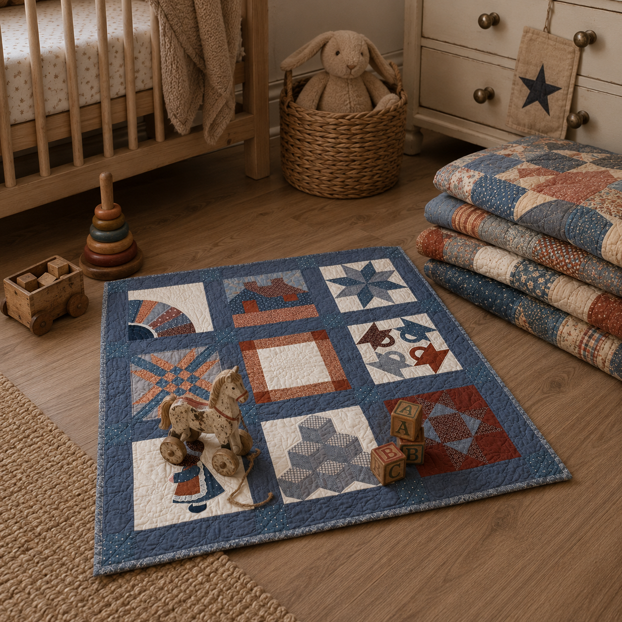 Vintage Sampler Baby Quilt