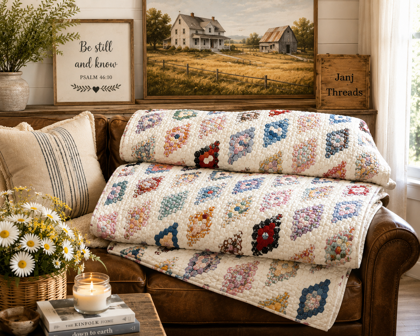 Vintage Martha Washington's Flower Garden Quilt