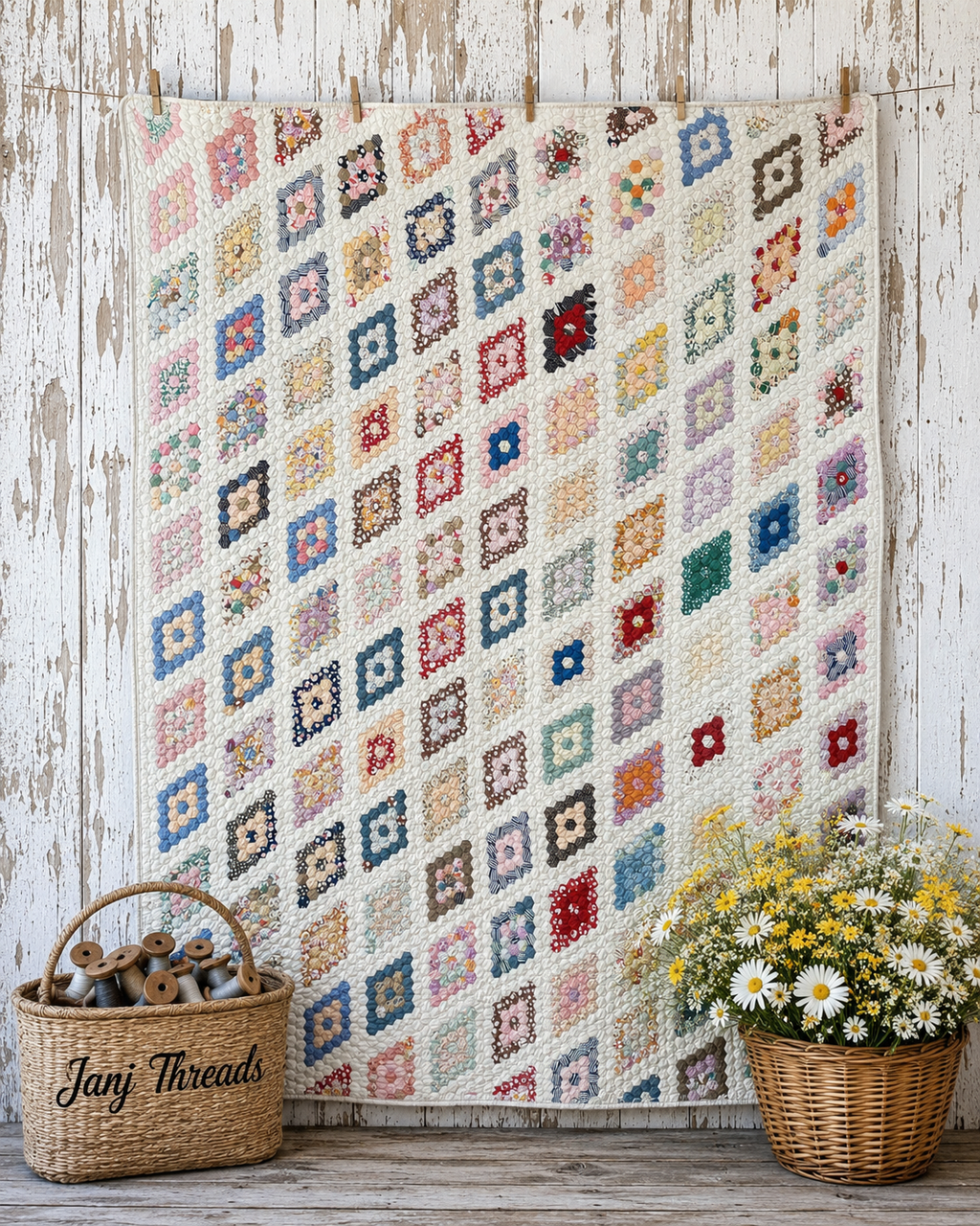 Vintage Martha Washington's Flower Garden Quilt