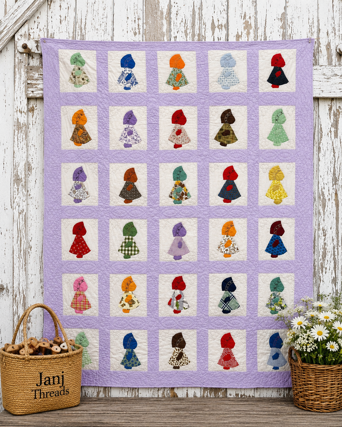 ** SOLD Vintage Sunbonnet Sue Quilt  SOLD**