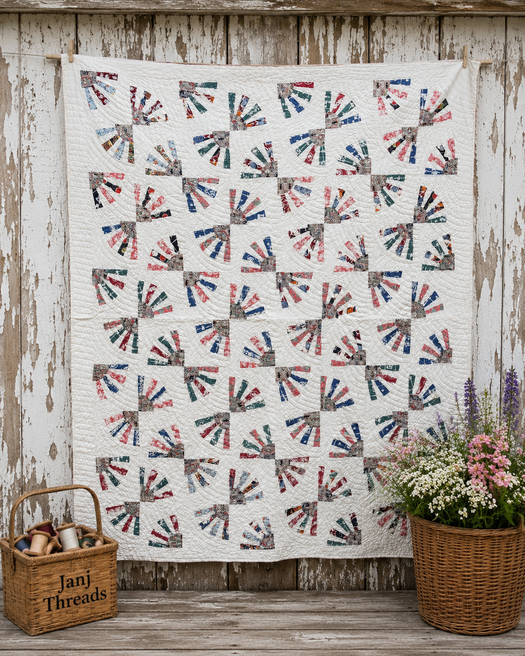 Vintage Grandmother's Fan Quilt