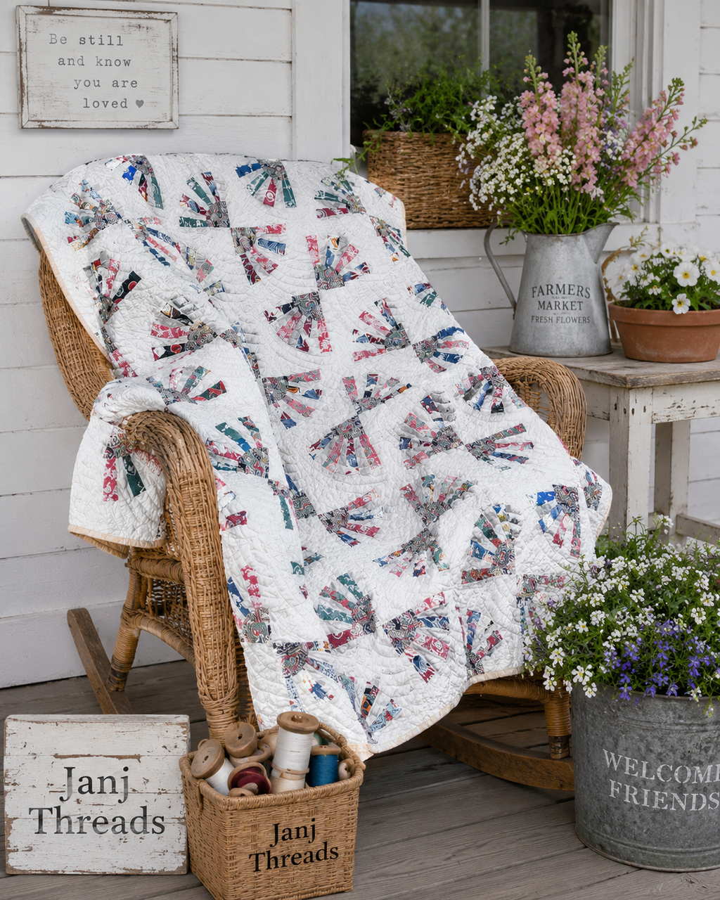 Vintage Grandmother's Fan Quilt